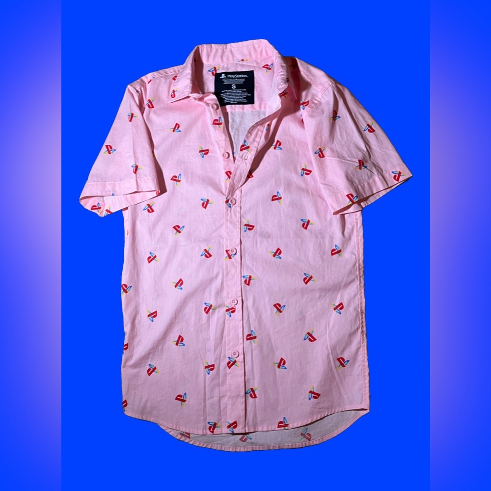 PlayStation Logo all over print button up shirt